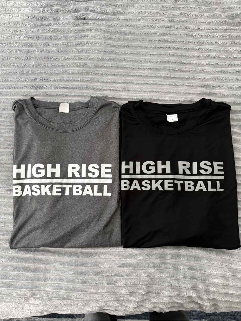High Rise Basketball Graphic Tee - Gray and Black